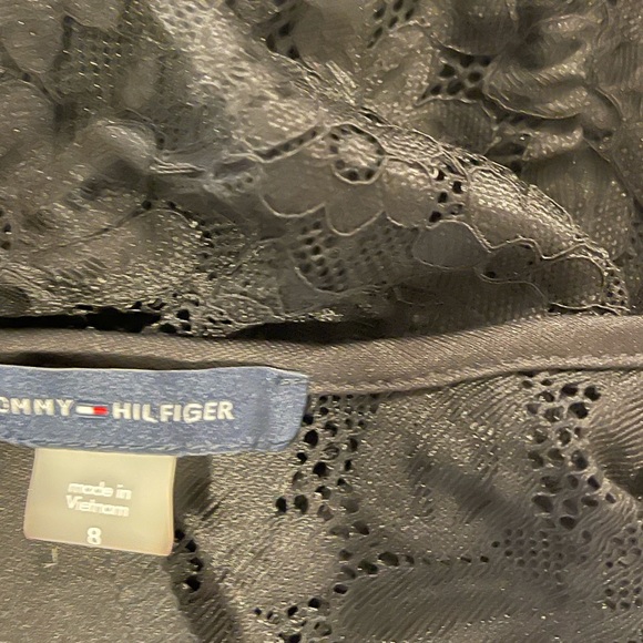 Tommy Hilfiger Black Long Lace Sleeve Dress - Size 8 - Picture 5 of 6